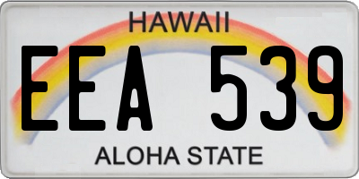 HI license plate EEA539