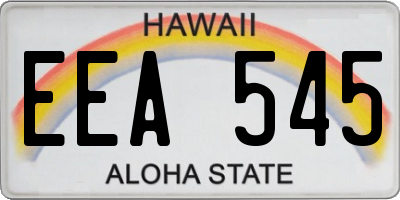 HI license plate EEA545
