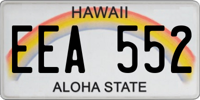 HI license plate EEA552