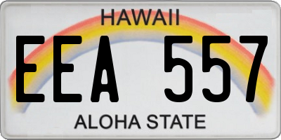 HI license plate EEA557