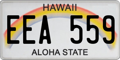 HI license plate EEA559