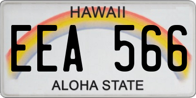HI license plate EEA566