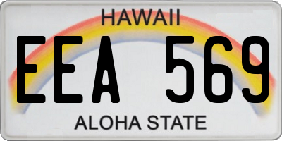 HI license plate EEA569