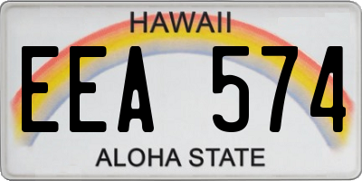 HI license plate EEA574