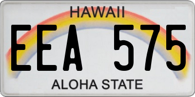 HI license plate EEA575