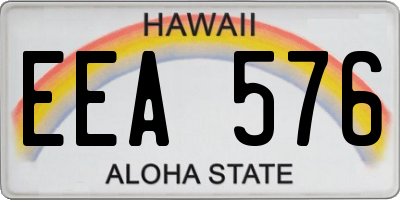 HI license plate EEA576