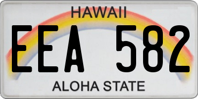 HI license plate EEA582