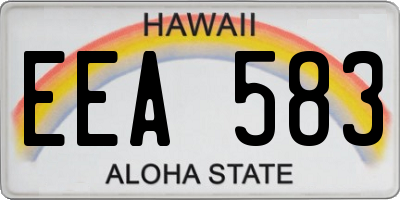 HI license plate EEA583