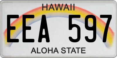 HI license plate EEA597