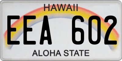HI license plate EEA602