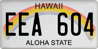 HI license plate EEA604