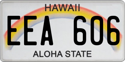 HI license plate EEA606