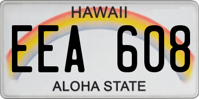 HI license plate EEA608