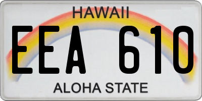 HI license plate EEA610
