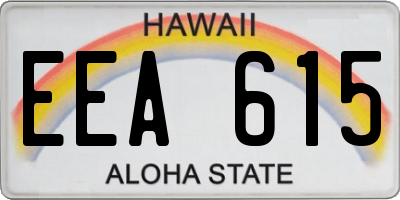 HI license plate EEA615
