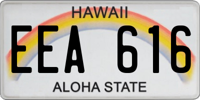 HI license plate EEA616
