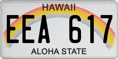 HI license plate EEA617