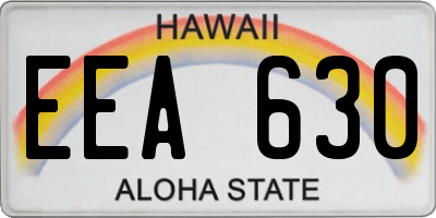HI license plate EEA630