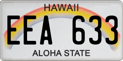 HI license plate EEA633