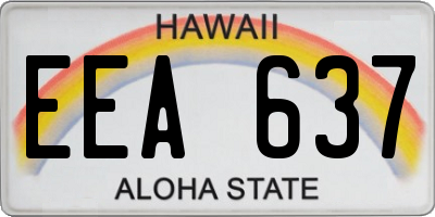 HI license plate EEA637