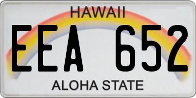 HI license plate EEA652