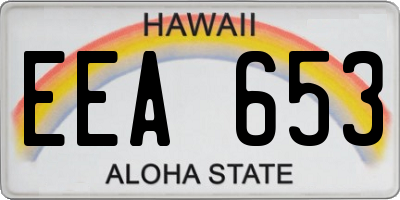 HI license plate EEA653
