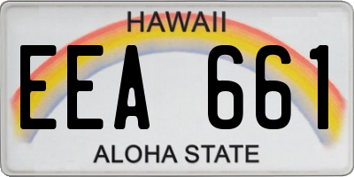 HI license plate EEA661