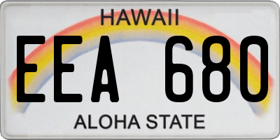 HI license plate EEA680