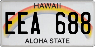 HI license plate EEA688
