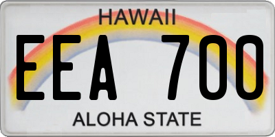HI license plate EEA700