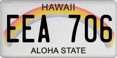 HI license plate EEA706