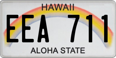 HI license plate EEA711
