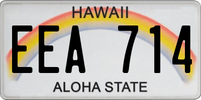 HI license plate EEA714