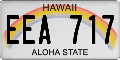 HI license plate EEA717