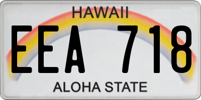 HI license plate EEA718