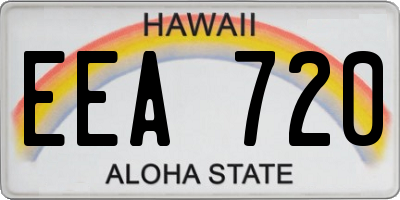 HI license plate EEA720