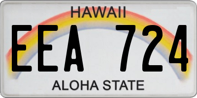 HI license plate EEA724