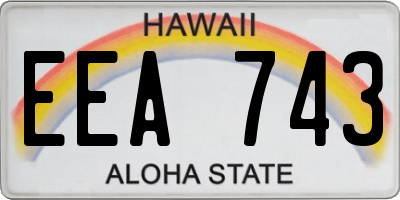 HI license plate EEA743