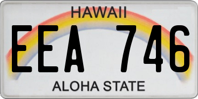 HI license plate EEA746