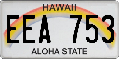 HI license plate EEA753