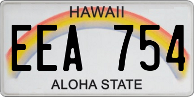 HI license plate EEA754
