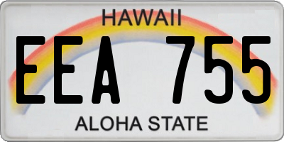 HI license plate EEA755