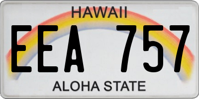HI license plate EEA757