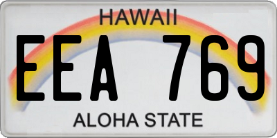 HI license plate EEA769
