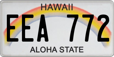 HI license plate EEA772