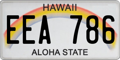 HI license plate EEA786