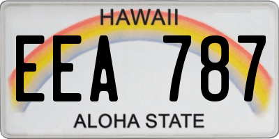 HI license plate EEA787