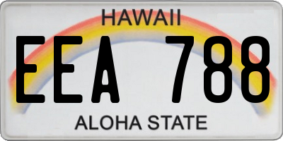 HI license plate EEA788
