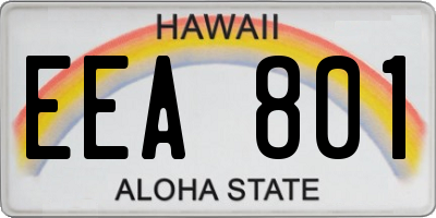 HI license plate EEA801