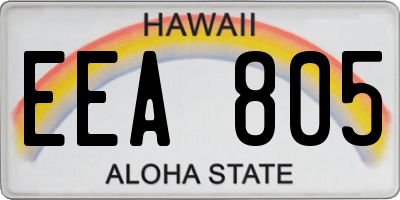 HI license plate EEA805